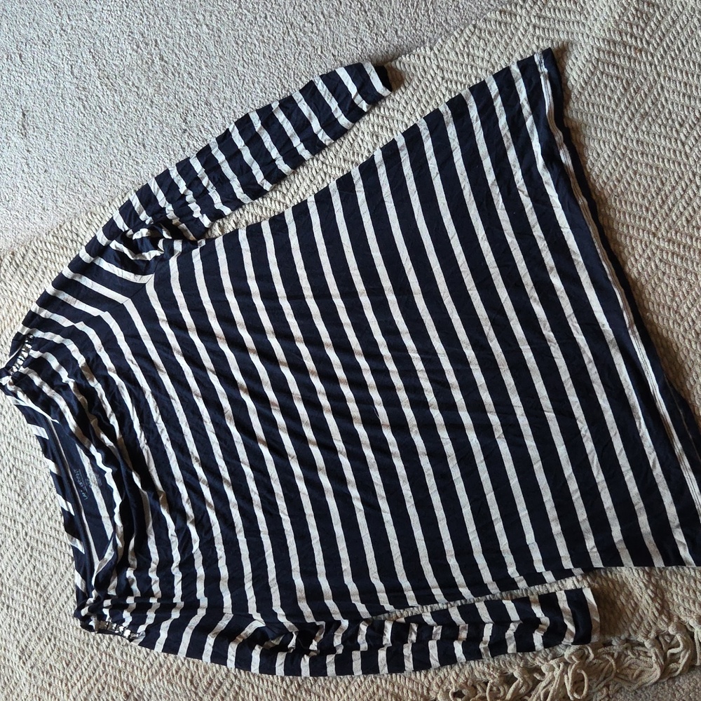 14/16W Lane Bryant Blue and White Striped With Embelleshed Shoulders